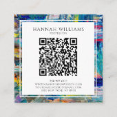 QRコーエレガントド抽象芸術パターンのペイント スクエア名刺 (裏面)