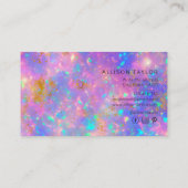 Qrコーエレガントド紫金ゴールド火オパール石 名刺 (裏面)