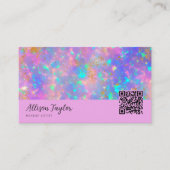 Qrコーエレガントド紫金ゴールド火オパール石 名刺 (正面)