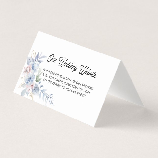 QRコーエレガントド結婚式招待状 – 折り畳み場所 (正面)