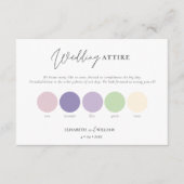 QRコーエレガントド薄紫バラパステル結婚の服装 エンクロージャーカード (正面)