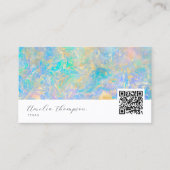 Qrコーエレガントド金ゴールドオペル石 名刺 (正面)