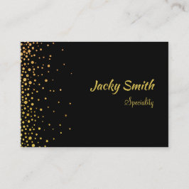 qrコーエレガントド黒と金ゴールドモダン 名刺