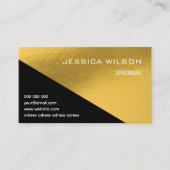 QRコーエレガントド黒金ゴールドフォイル名刺 名刺 (正面)