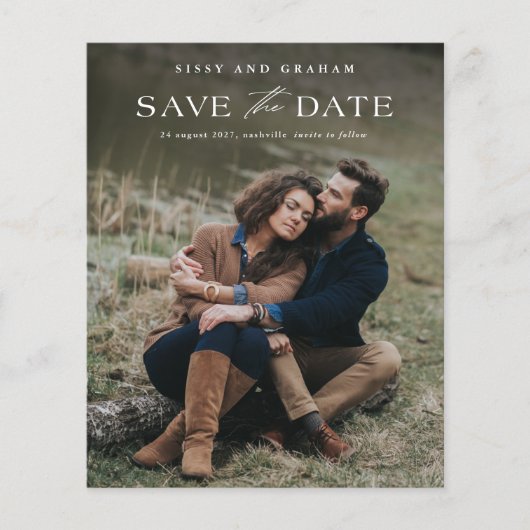 QRコーエレガントド2写真結婚式の日付を保存 (正面)