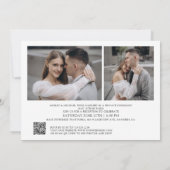 QRコーエレガントド3フォトスクリプトが後で幸せに 招待状 (裏面)