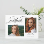 QRコーエレガントド3写真卒業パーティーのスクリプト 招待状 (スタンド正面)