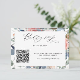 QRコーエレガントドRsvpオンライン結婚フローラ 出欠カード