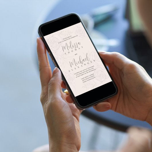 QRコーエレガントドRSVPオンライン赤面フローラ 招待状