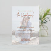 QRコーエレガントドRSVP写真テンプレート 箔招待状 (立ち正面)