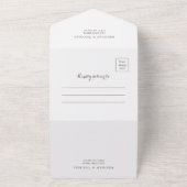 QRコーエレガントドRSVP結婚を使用したビーチテーマ オールインワン招待状 (外側)