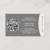 QRコーオーガニックドを使用したミニマリスト 名刺 (裏面)