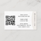 QRコーオーガニックドを使用したミニマリスト 名刺 (裏面)