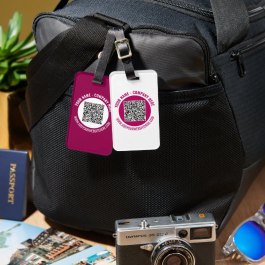 QRコーカスタムドと文字ラゲッジタグ選択カラー ラゲッジタグ (正面&裏面)