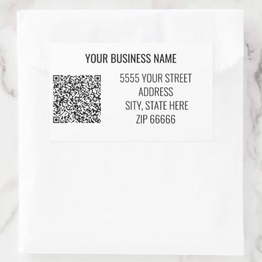 QRコーカスタムドを使用したビジネス名住所 シール (バッグ)