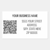 QRコーカスタムドを使用したビジネス名住所 シール (正面)