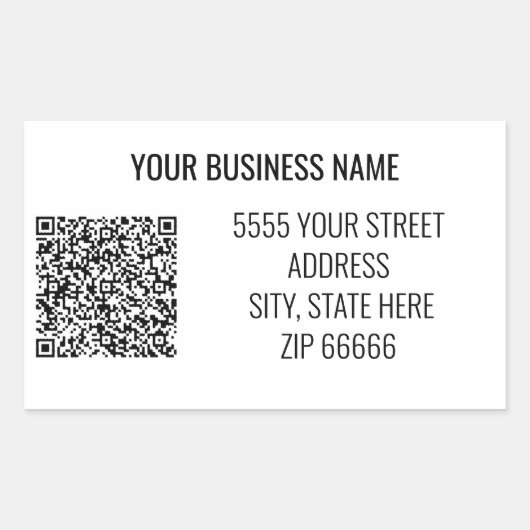 QRコーカスタムドを使用したビジネス名住所 シール (正面)