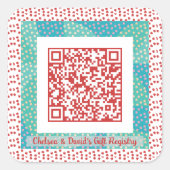 QRコーカスタムドイチゴ枠ギフトレジストリ スクエアシール (正面)