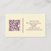 QRコーカスタムドウォーター色フローラケーキベーカリー 名刺 (裏面)
