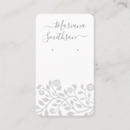 QRコーカスタムドグレーホワイトイヤリングディスプレイカード 名刺