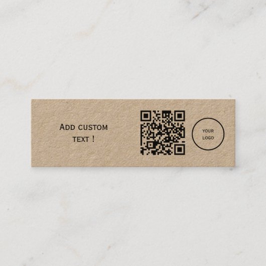 qrコーカスタムドシンプルブックマーク業務ミニ スキニー名刺 (正面)