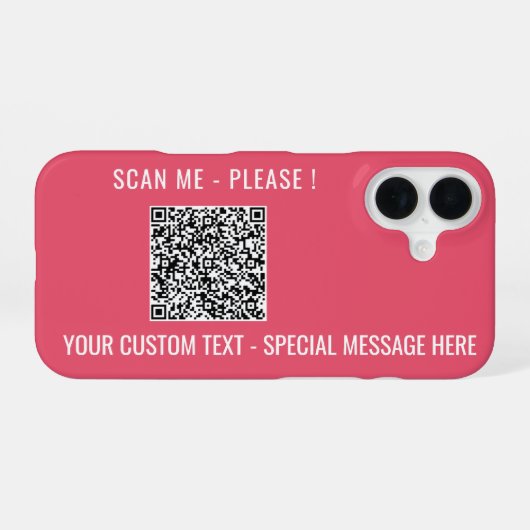 QRコーカスタムドスキャンと文字iPhoneケース iPhone 16ケース (裏面横)