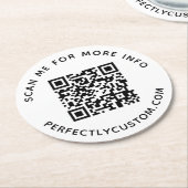 QRコーカスタムドスキャンの詳細文字 ラウンドペーパーコースター (アングル)