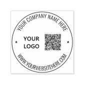 QRコーカスタムドスキャン情報のロゴと文字スタンプの セルフインキングスタンプ (デザイン)