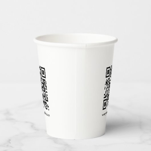 QRコーカスタムドスキャンMe WebサイトのURLテンプレート白 紙コップ (右)