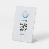 QRコーカスタムドテーブルテントサイン – [表示をスキャン]メニュー 台座サイン (正面)
