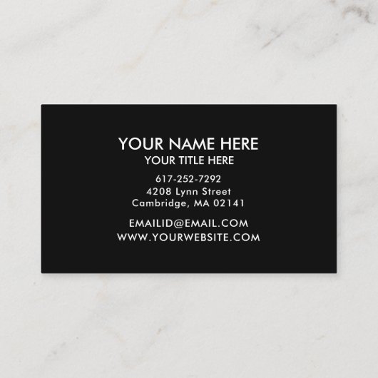 QRコーカスタムドビジネスロゴ |ブラックプロフェッショナル 名刺 (裏面)