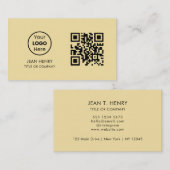 QRコーカスタムドビジネスロゴ |モダンプロフェッショナル 名刺 (正面/裏面)