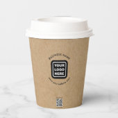 QRコーカスタムドビジネスロゴKraftモダン 紙コップ (裏面)