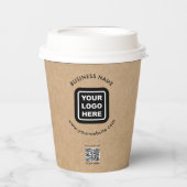 QRコーカスタムドビジネスロゴKraftモダン 紙コップ (正面)