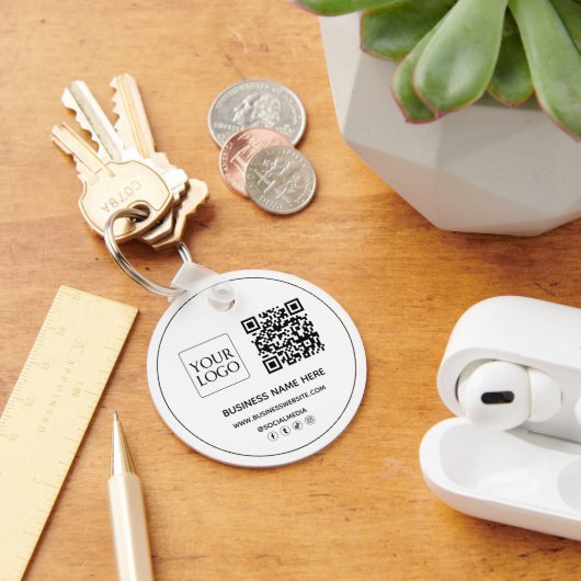 QRコーカスタムドビジネスロゴWebサイトソーシャルメディア キーホルダー (デスク)