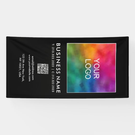 QRコーカスタムドビジネスロ企業のゴはこちら 横断幕 (横)