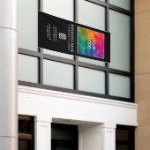 QRコーカスタムドビジネスロ企業のゴはこちら 横断幕 (ビルの外側)