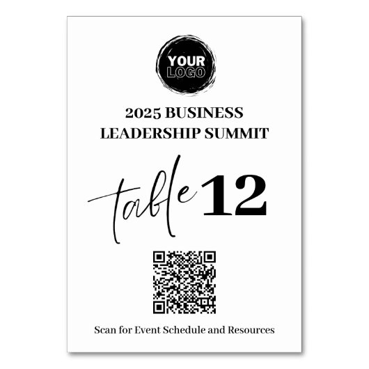 QRコーカスタムドビジネス会議または会議 テーブルナンバー (裏面)