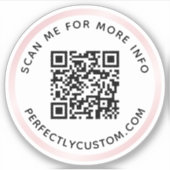 QRコーカスタムドピンクの詳細を調べ縁どる シール (正面)