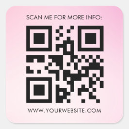 QRコーカスタムドピンクグラデーションビジネスのプロモーション スクエアシール