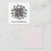 QRコーカスタムドマグノリア花枠ギフトレジストリ エンクロージャーカード (正面/裏面)