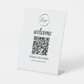QRコーカスタムドメニュー文字モダン業務 台座サイン (正面)