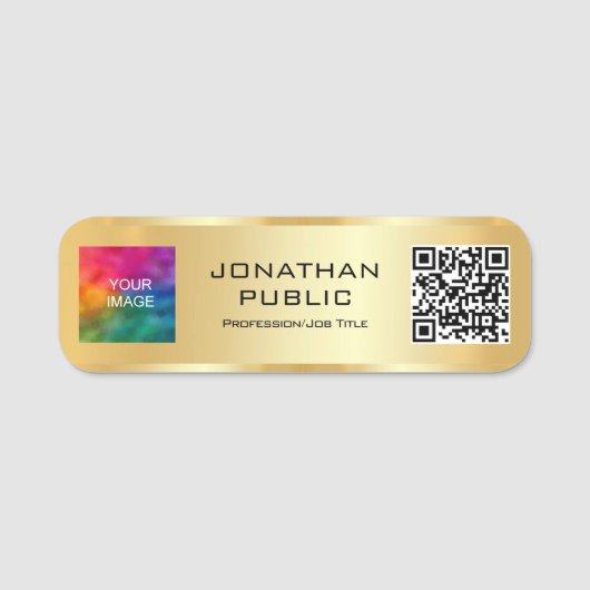 QRコーカスタムドメンバーの写真または会社のロゴはこちら 名札 (正面)