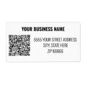 QRコーカスタムドラベルの会社名アドレス ラベル (正面)