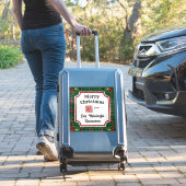 QRコーカスタムドレストランクリスマスグリーンプレイド シール (スーツケースインサイチュ)