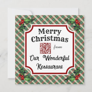 QRコーカスタムドレストランクリスマスプレイド シーズンカード