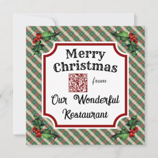 QRコーカスタムドレストランクリスマスプレイド シーズンカード