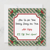 QRコーカスタムドレストランクリスマスプレイド シーズンカード (裏面)