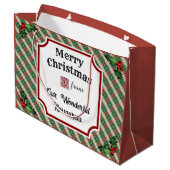 QRコーカスタムドレストランクリスマスプレイド ラージペーパーバッグ (裏面アングル)
