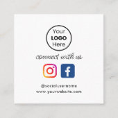 QRコーカスタムドレトロソーシャルメディアと接続 スクエア名刺 (正面)